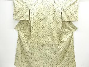 芝草に抽象鳥模様本場大島紬着物(染)